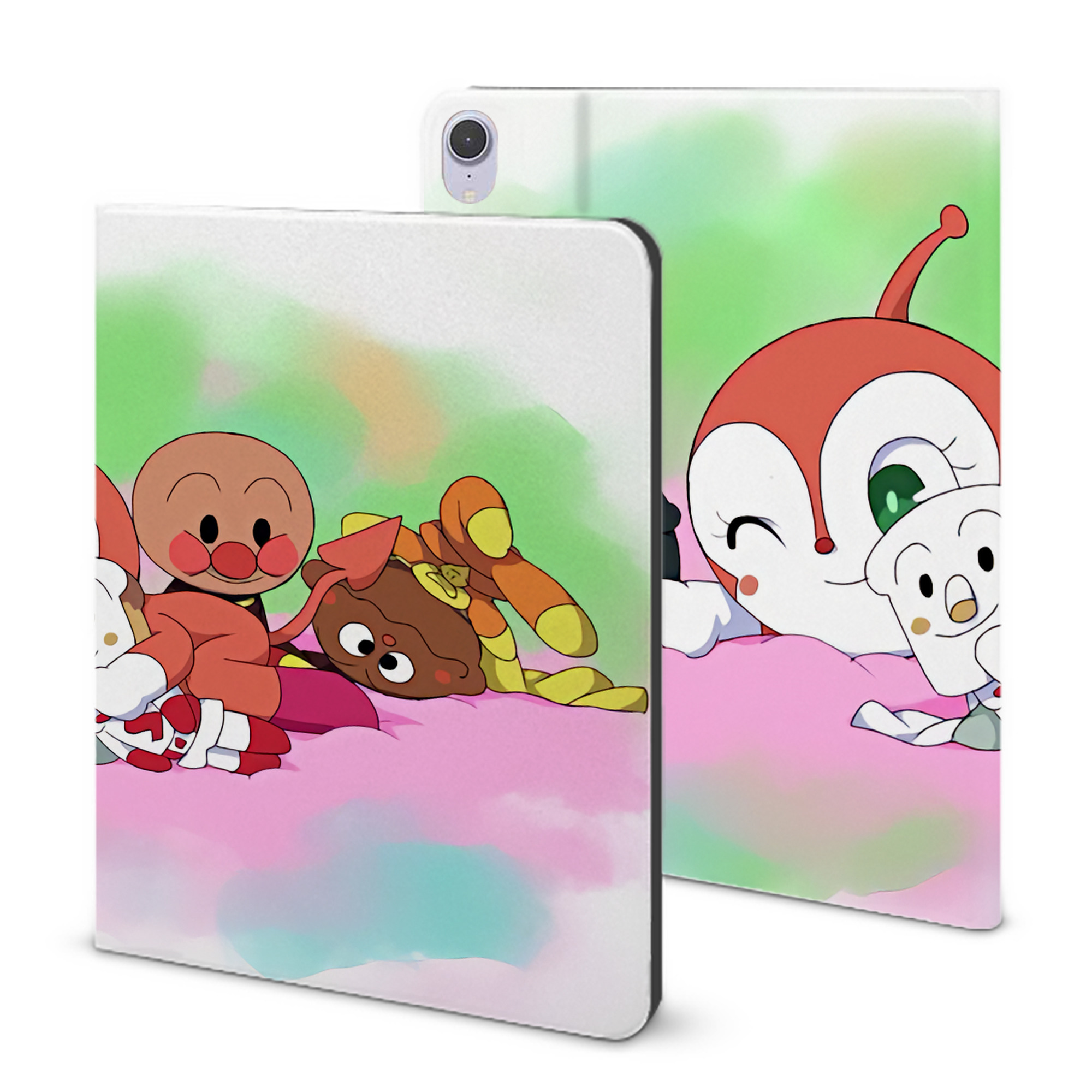 （画像用） アンパンマン Anpanman IPad ケース ブック型 PUレザー TPU 耐衝撃 軽量 薄型 ペン収納なし 全面保護 IPad 各モデル対応